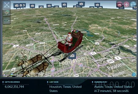 NORAD Tracks Santa over Houston, Texas