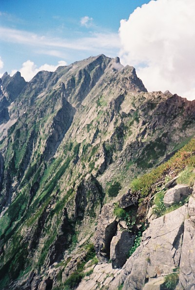 Climbing route up Mt. Oku-hotaka-dake