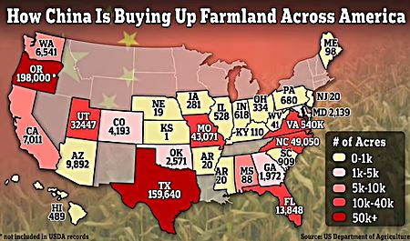 Shocking Map Reveals Vast US Farmland Owned by Chinese Government
