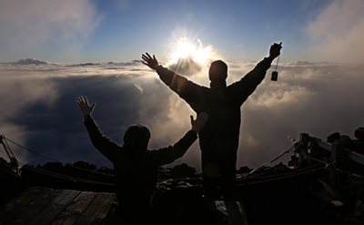 Sunrise from Mt. Fuji on July 1, 2014