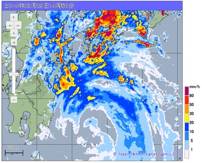 Typhoon 11 Amedas weather radar