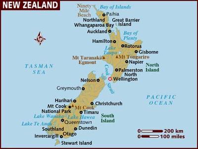 Map of New Zealand